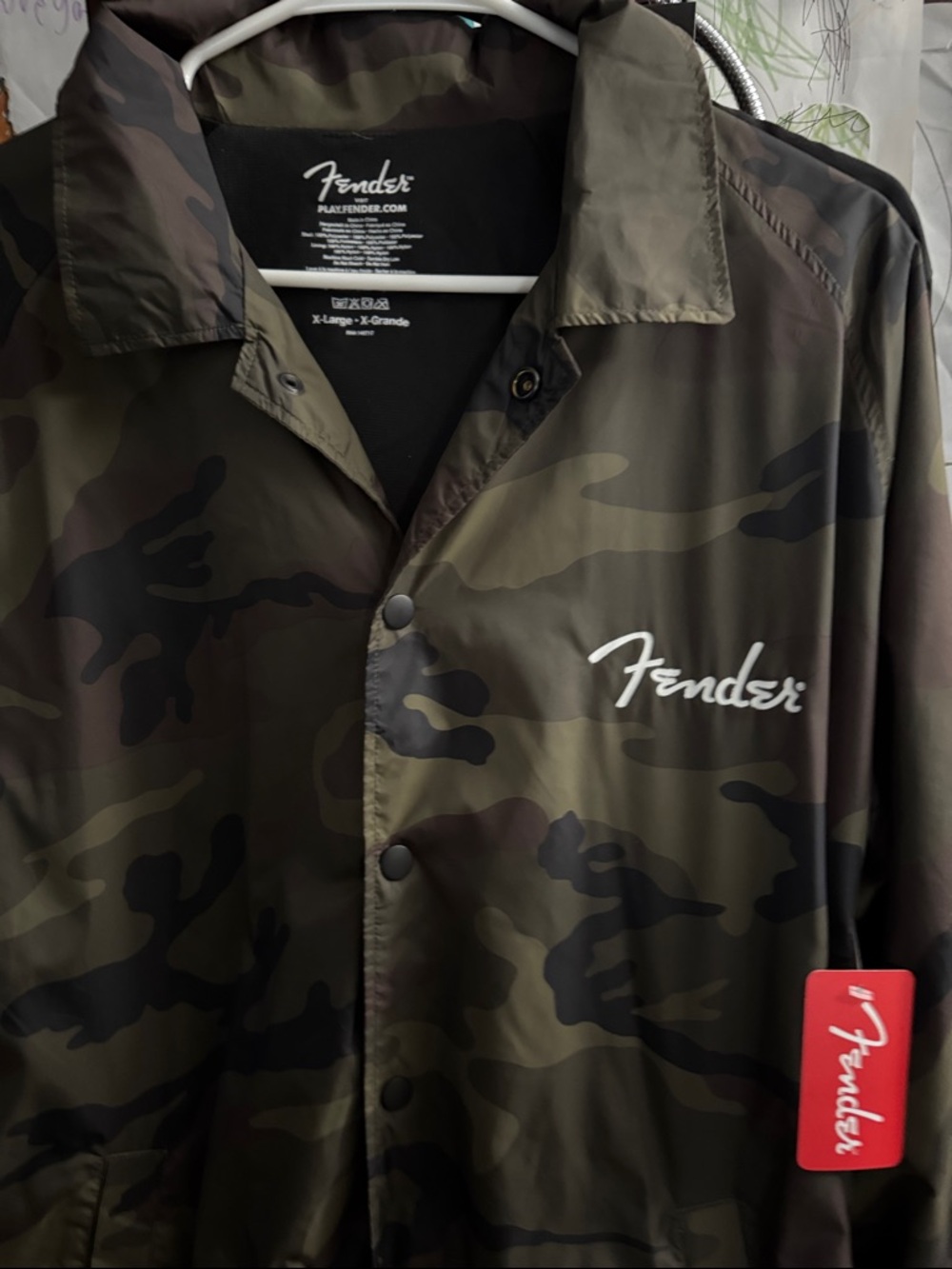 Fender Camouflage Coach Jacket - Olive & Black